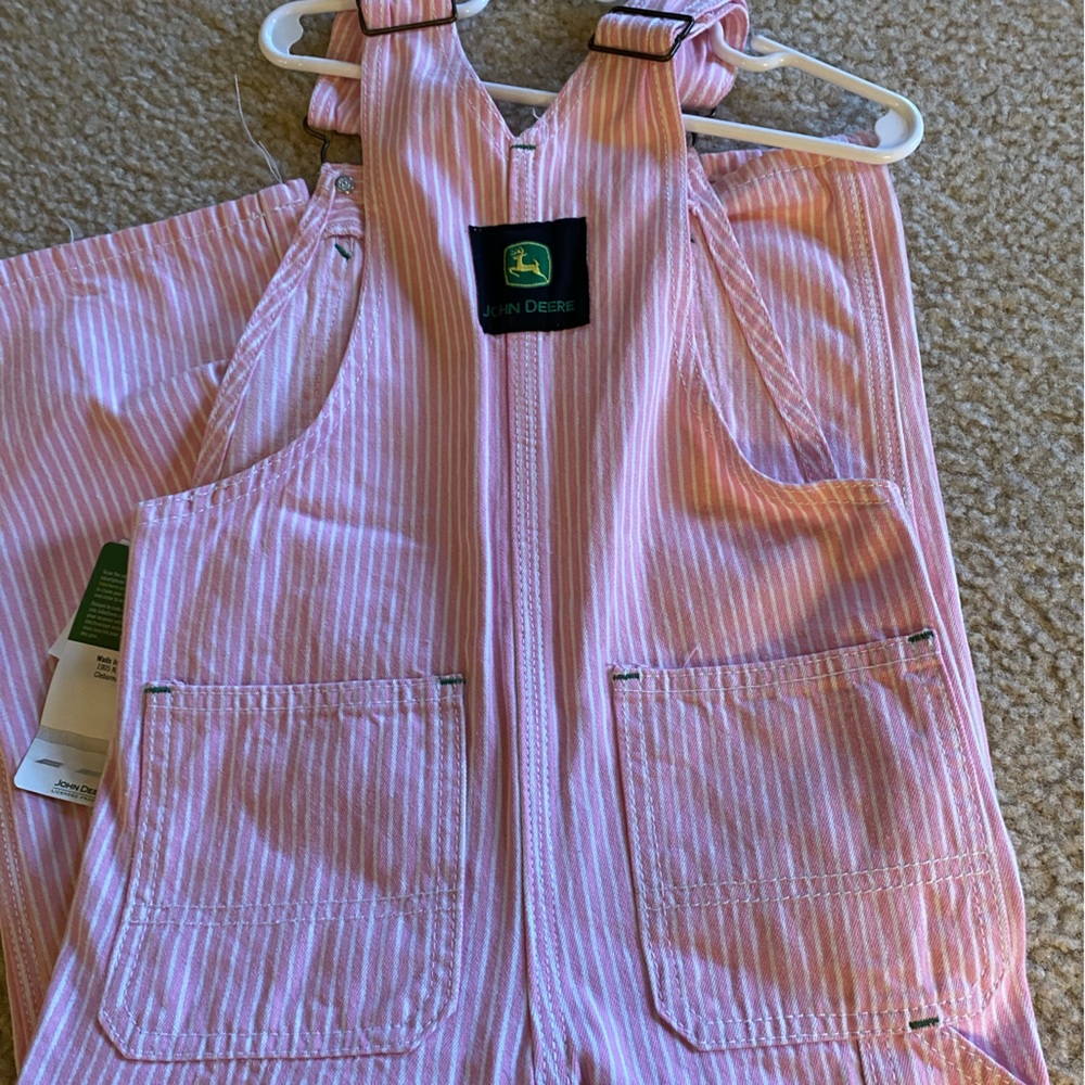 Pink Striped Overalls John Deere - Picture 6 of 9